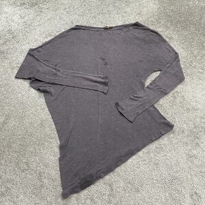 Phase Eight Oversized Asymmetric Wool Blend Blouse Top Womens Small Gray Italy